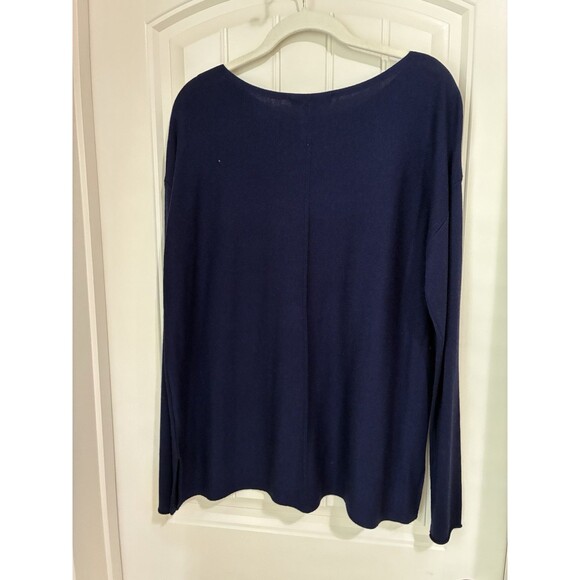 Grace Elements Womens Sweater Navy Blue Large NWT Cashmere Blend - Picture 2 of 2